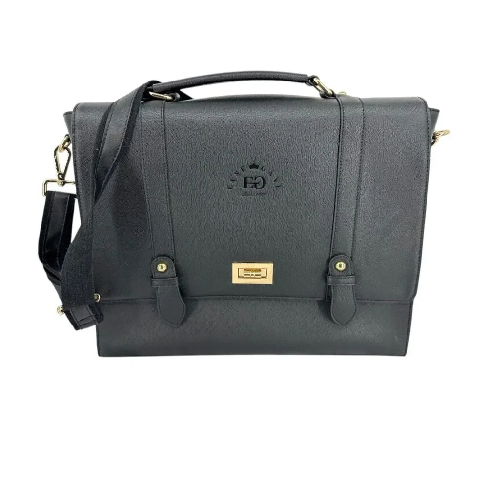 Easegave Black Briefcase 15.6 inch laptop professional bag shoulder strap